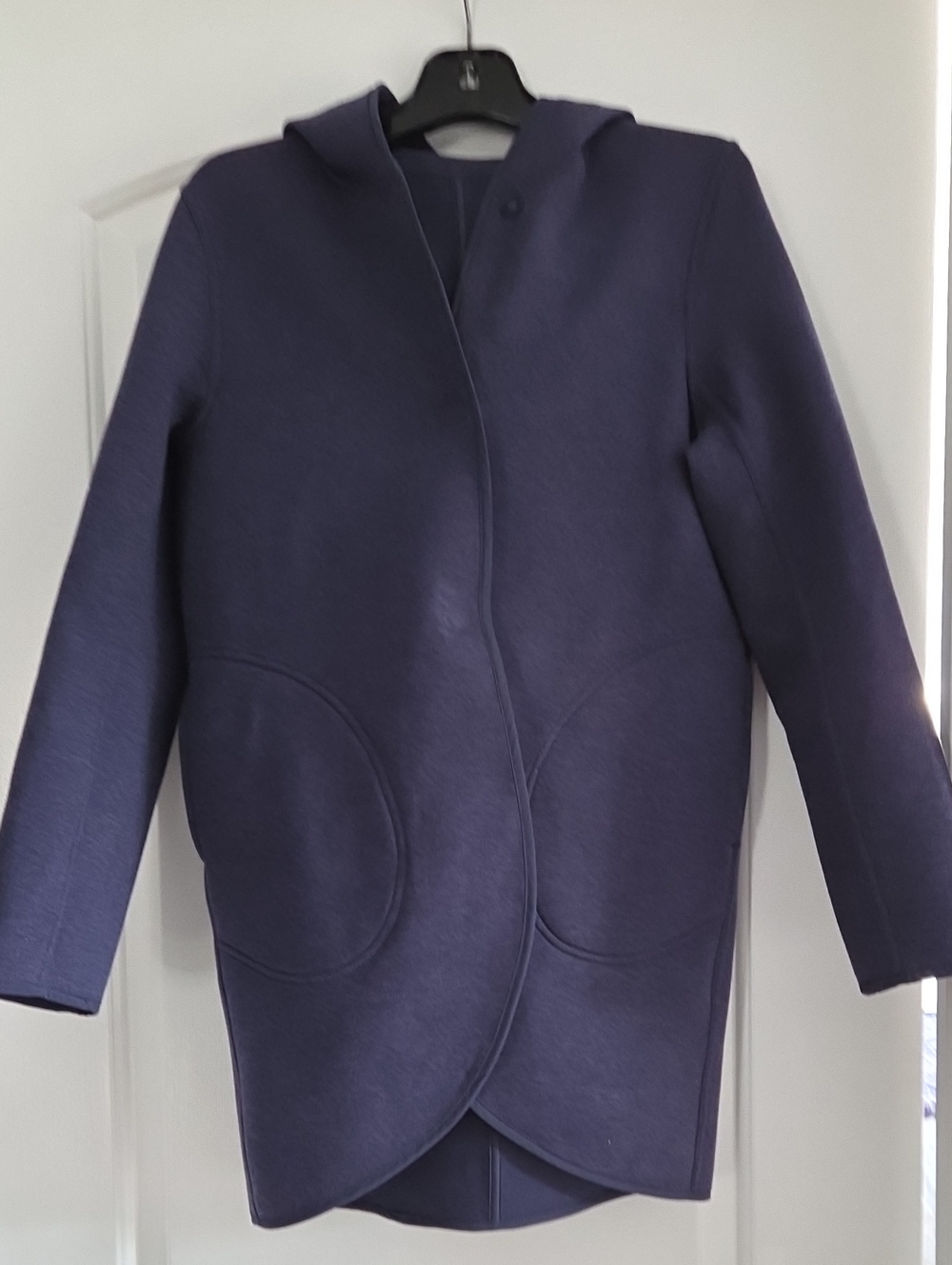 Lululemon City Bound Navy Blue Snap Wrap Reversible Hooded Jacket Size Small